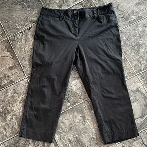 ANN TAYLOR LOFT Women’s Black Cropped Pants Curvy Casual Fit Cottage Coastal